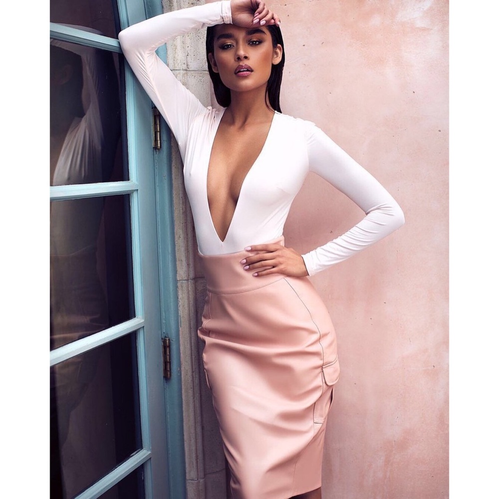 House of CB Lorenza Blush Pink Bodysuit XS